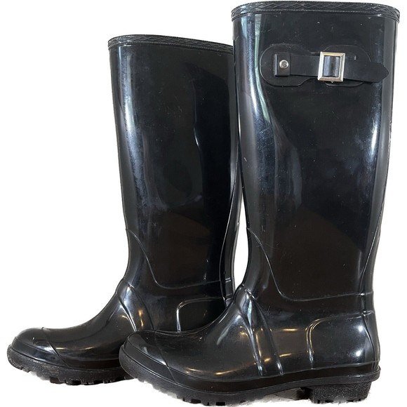 ITASCA Tall Black Waterproof Rubber Rain Boots Women’s Size 10 - Picture 4 of 7